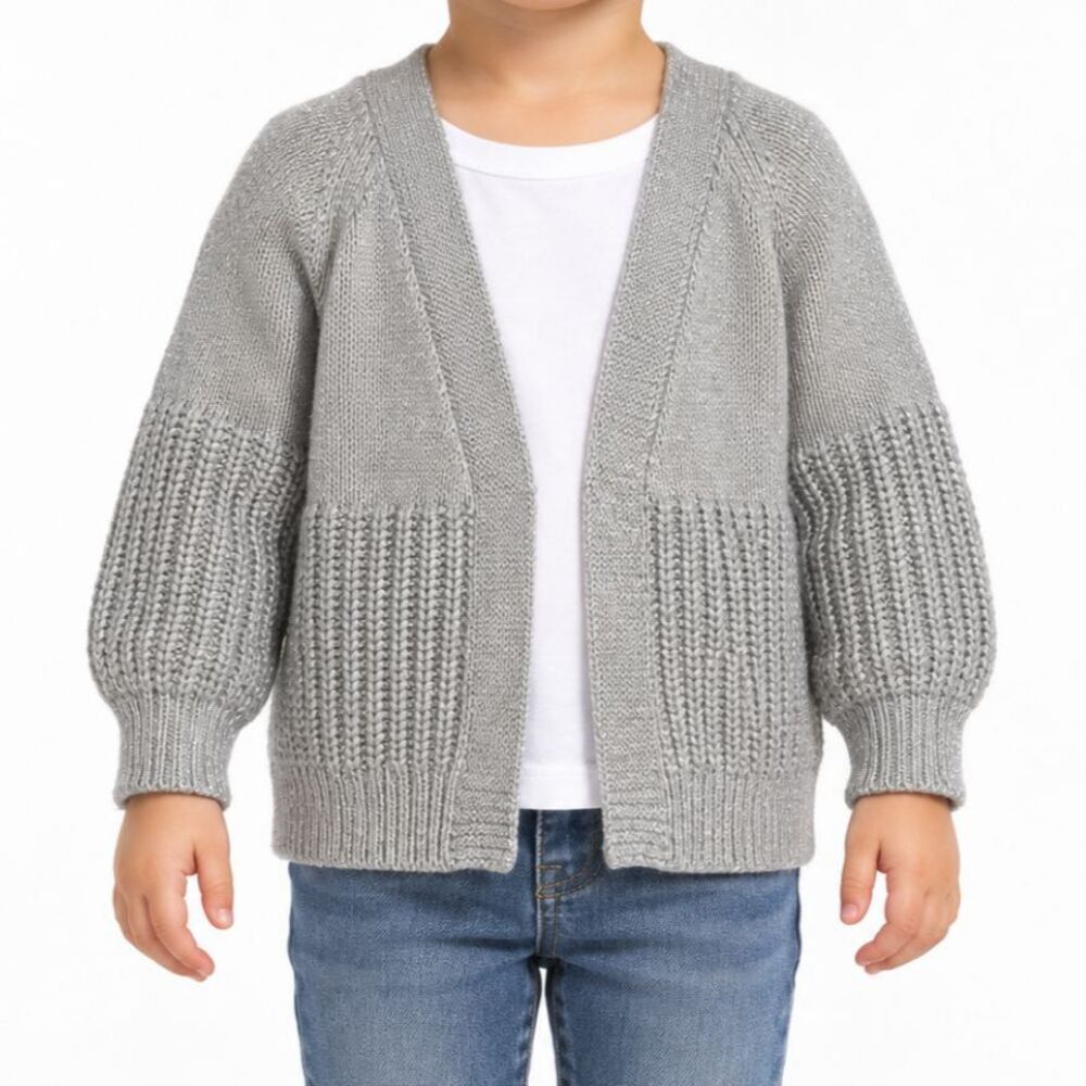 🔥 5 for $30 🔥 Cat & Jack Girls’ Cardigan Sweater in Silver | Size 2T